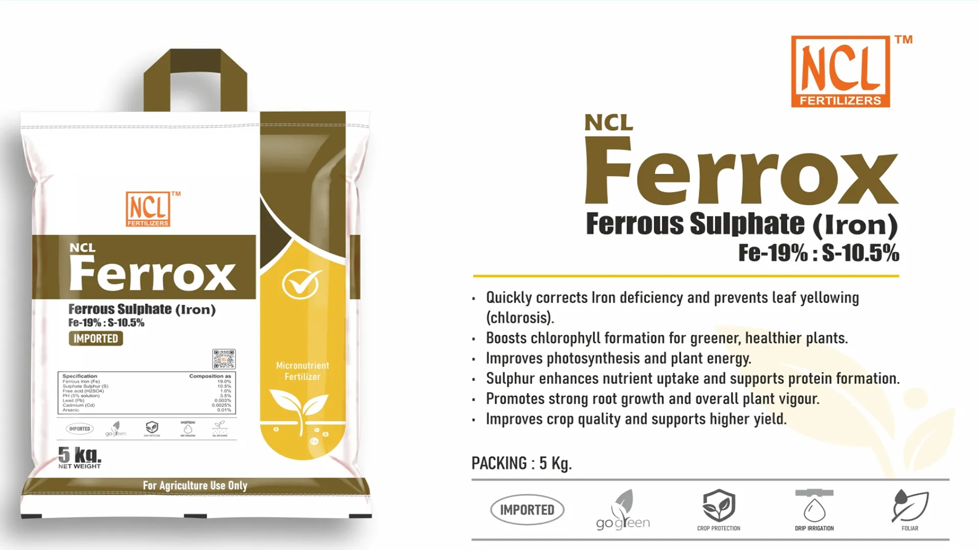 NCL Ferrox (Ferrous Sulphate (Iron) Fe-19% : S-10.5%)